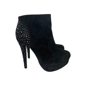 Mode Queen Rhinstone Suede High Heel stilletto boot size 38(6.5)